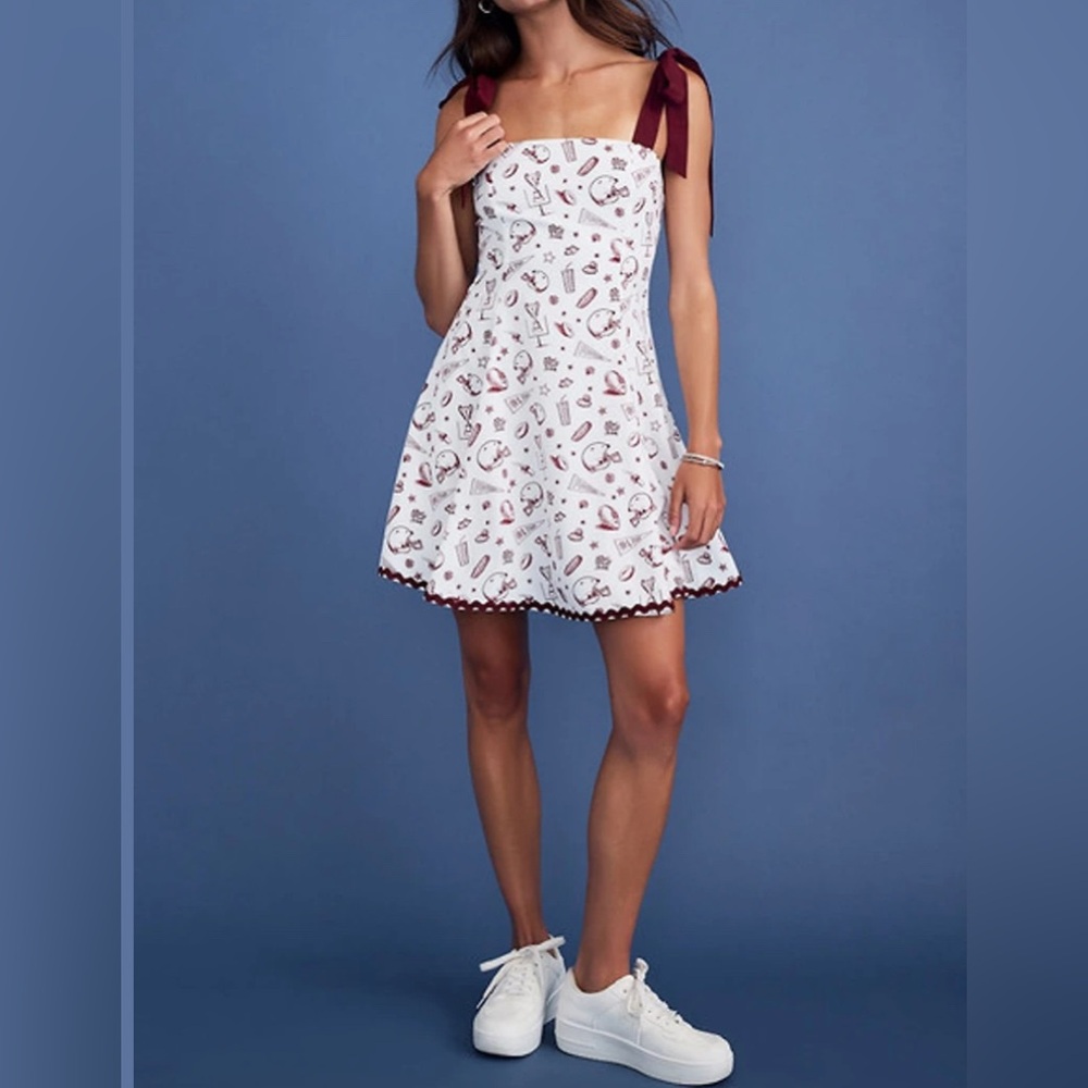Francesca's Collections White Dress with Red Accents